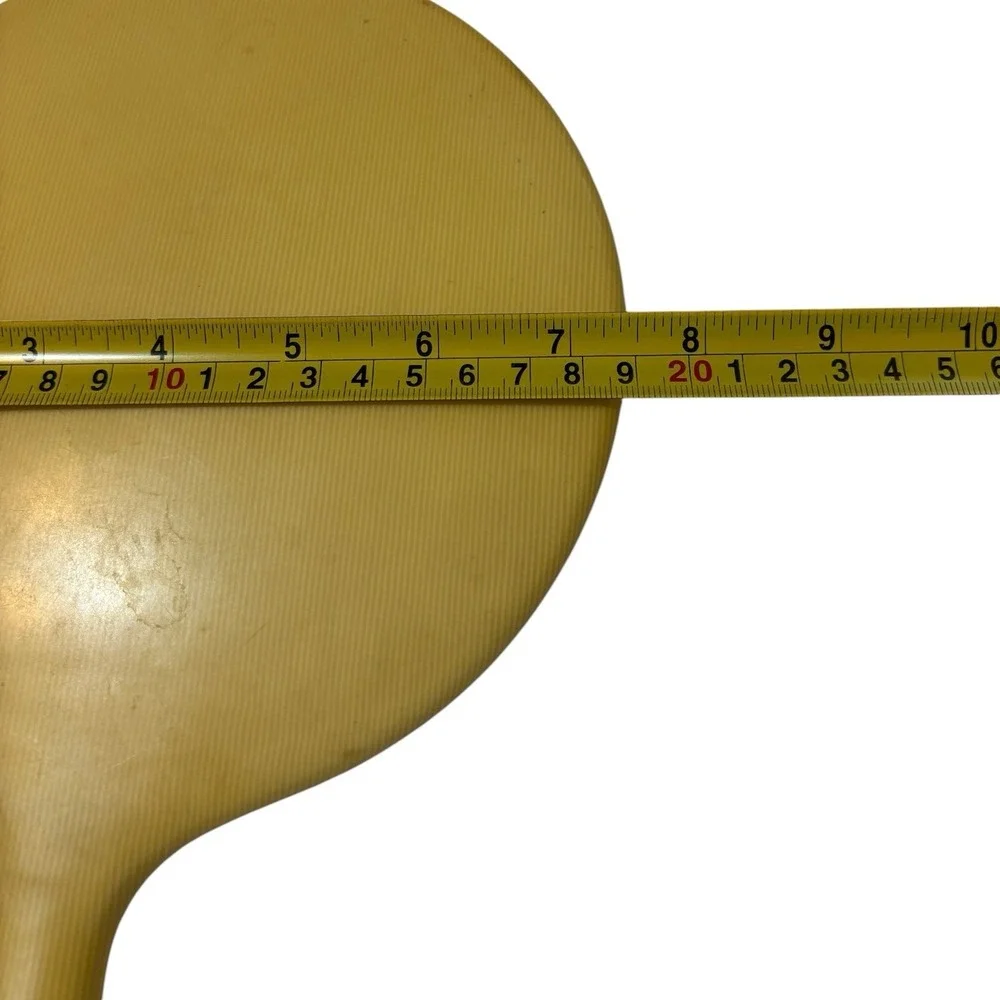 Vintage Beveled Hand Mirror Vanity Butterscotch Art Deco Style 11